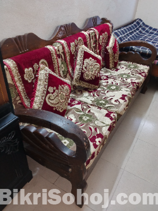 শীল কড়ই সোফা সেট + টেবিল